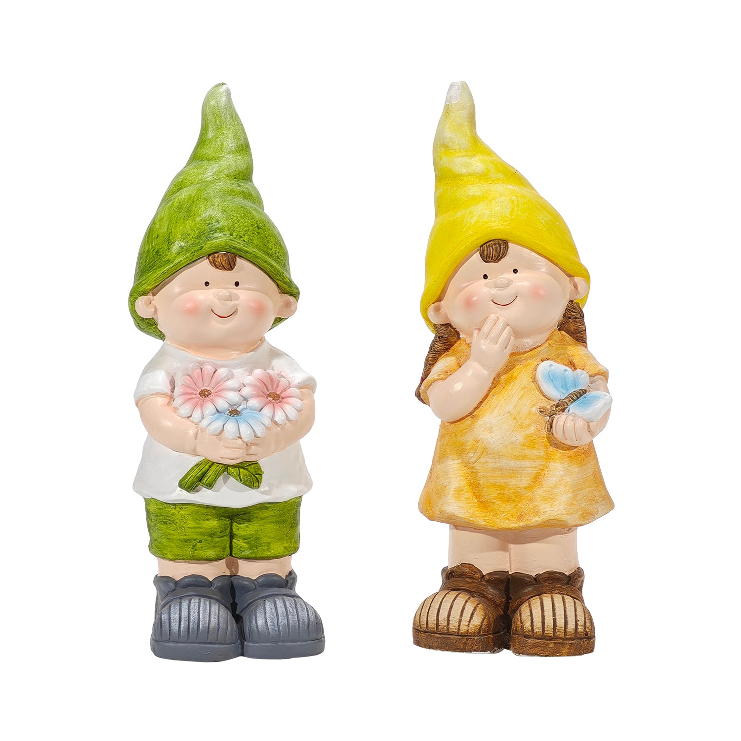 GT - Statua da giardino Bimbo e Bimba - h41x15x13 cm